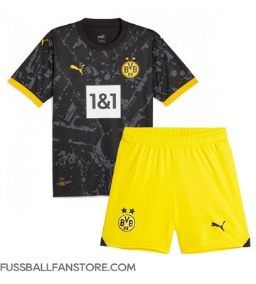 Borussia Dortmund Replik Auswärtstrikot Kinder 2023-24 Kurzarm (+ Kurze Hosen)